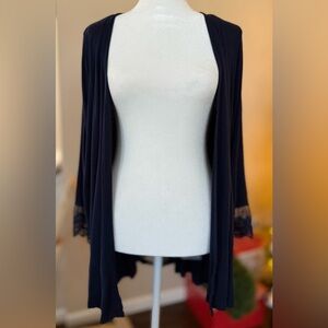 Maurices Navy Cardigan with Lace Detail, Size 1